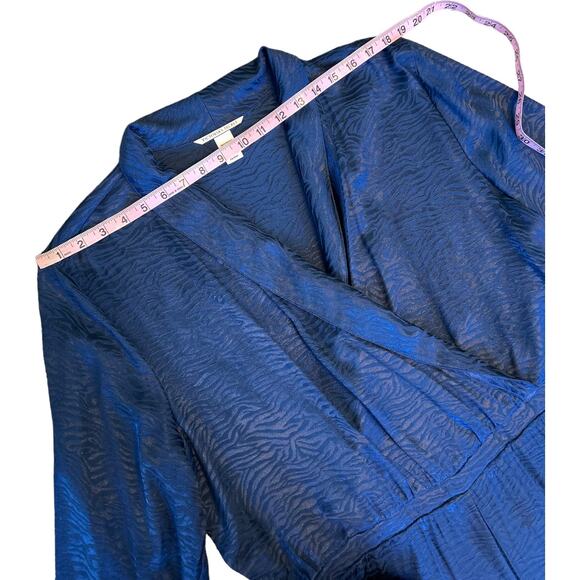 NWOT Amazing Victoria’s Secret Blue Black Satin Embossed Lounge Jumpsuit  Large - Picture 13 of 16